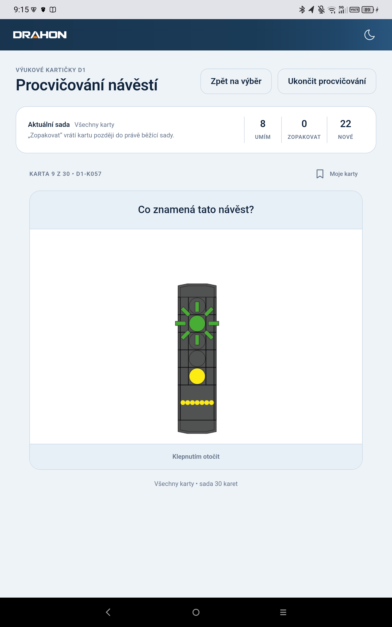 DRAHON: výukové kartičky SŽ D1 ve světlém režimu